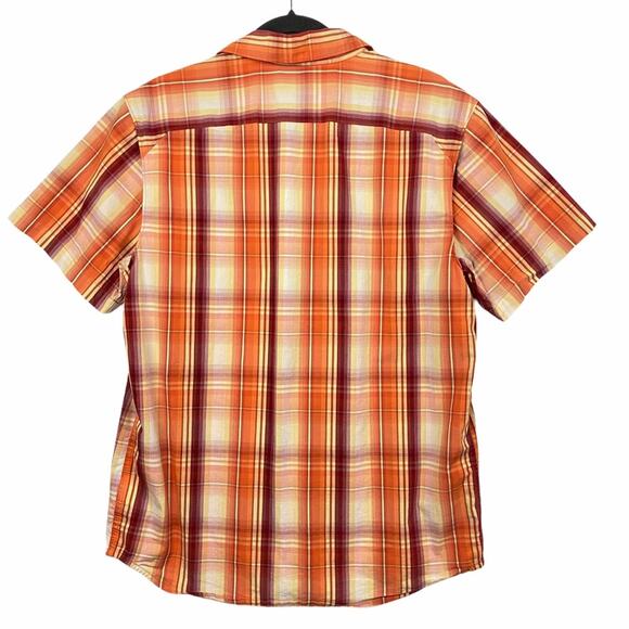 Columbia Men's Red Orange Plaid Button Down Shirt Size Medium - Picture 2 of 7